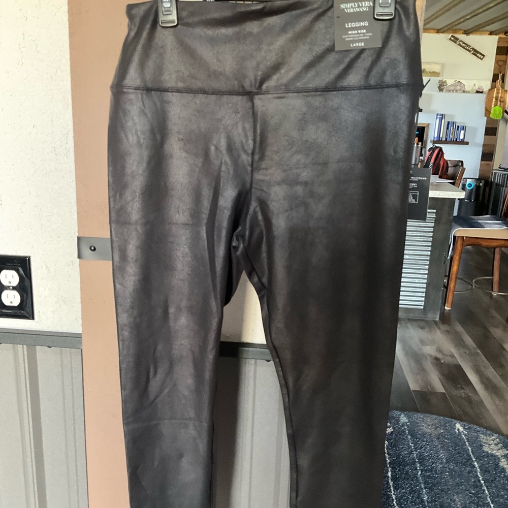 Simply Vera Vera Wang Black Faux Leather Jeggings